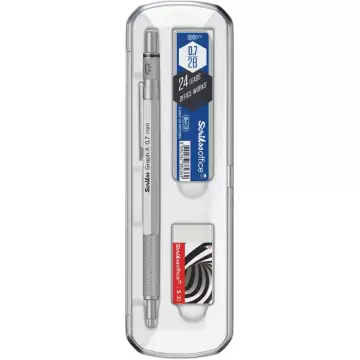 Scrikss Graph-X Mekanik Versatil Uçlu Kurşun Kalem 0.7 Saten Gri - 3'lü Set
