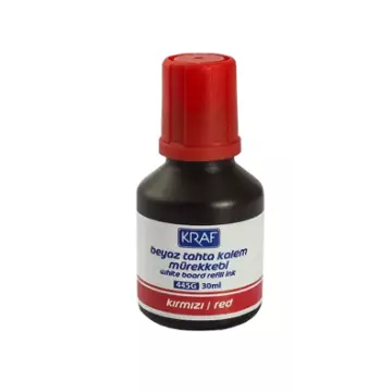 Kraf 445G Beyaz Tahta Kalemi Mürekkebi 30 ml Kırmızı