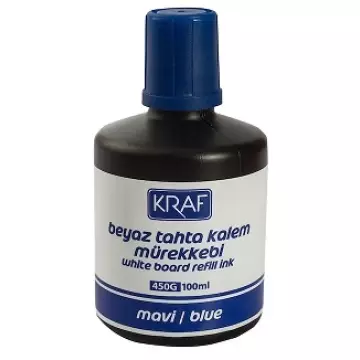 Kraf 450G Beyaz Tahta Kalemi Mürekkebi 100 ml Mavi