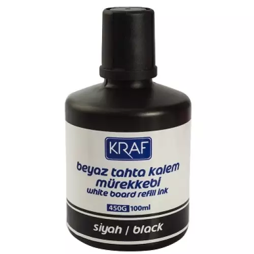 Kraf 450G Beyaz Tahta Kalemi Mürekkebi 100 ml Siyah