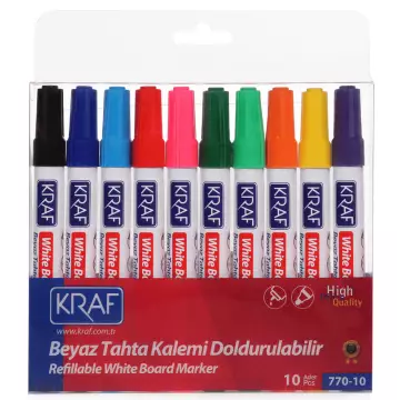 Kraf 770-10 Doldurulabilir Yazı Tahtası Kalemi 10'lu Set