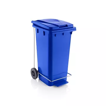Çöp ve Atık Konteyner Pedallı Mavi - 120 Litre