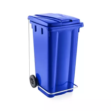 Çöp ve Atık Konteyner Pedallı Mavi - 240 Litre
