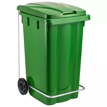 Çöp ve Atık Konteyner Pedallı Yeşil - 240 Litre
