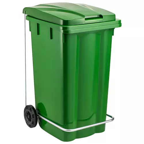 Çöp ve Atık Konteyner Pedallı Yeşil - 240 Litre