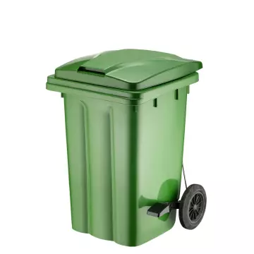 Çöp ve Atık Konteyner Pedallı Yeşil - 90 Litre