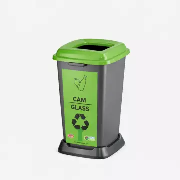 Planet Recycler Cam Geri Dönüşüm Kovası 50 Litre - Cam Atık Kutusu