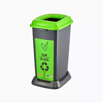 Planet Recycler Cam Geri Dönüşüm Kovası 70 Litre - Cam Atık Kutusu