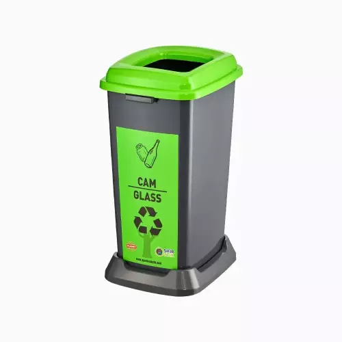 Planet Recycler Cam Geri Dönüşüm Kovası 70 Litre - Cam Atık Kutusu