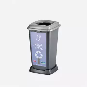 Planet Recycler Metal Geri Dönüşüm Kovası 50 Litre - Metal Atık Kutusu