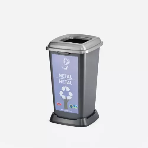 Planet Recycler Metal Geri Dönüşüm Kovası 50 Litre - Metal Atık Kutusu