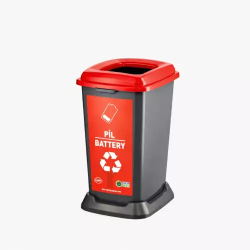 Planet Recycler Pil Geri Dönüşüm Kovası 50 Litre - Pil Atık Kutusu