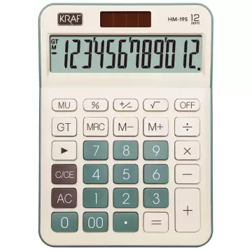Kraf HM-195 G Hesap Makinesi Masaüstü 12 Haneli Yeşil