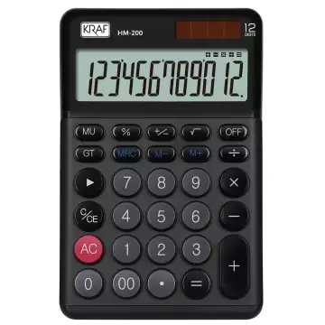 Kraf HM-200 BL Hesap Makinesi Masaüstü 12 Haneli