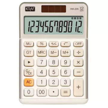 Kraf HM-205 GD Masaüstü Hesap Makinesi 12 Haneli - Altın