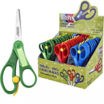 Brons BR-703 Yaylı İsimlikli Öğrenci Makası