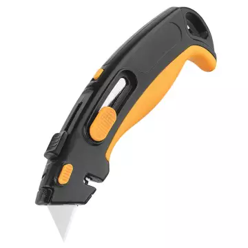 Kraf 676G İş Güvenliği Fonksiyonlu Alüminyum Maket Bıçağı / Falçata - 2 Yedek Bıçaklı