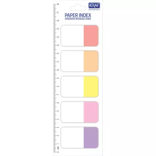 Kraf 1555 Yapışkanlı Not Kağıdı 25x42 Film İndex Flag 5 Renk 20 Yaprak