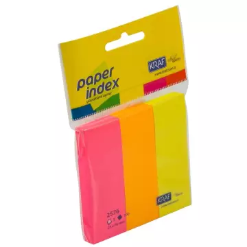 Kraf 2576 Yapışkanlı Not Kağıdı 25x76 Film İndex 3 Renk 100 Yaprak