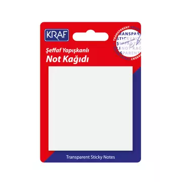 Kraf 7676TR Yapışkanlı Not Kağıdı 76x76 mm Şeffaf 50 Yaprak