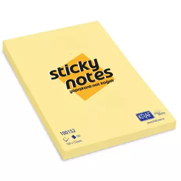 Kraf Yapışkanlı Not Kağıdı 100x152 mm Düz Sarı - 100 Yaprak (100152)