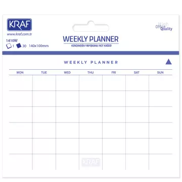 Kraf Yapışkanlı Not Kağıdı 140x100 mm Weekly Planner - Haftalık Plan - 30 Yaprak (1410W)