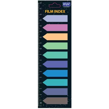 Kraf Yapışkanlı Not Kağıdı 12x45 Film İndex Ok İşareti 10 Renk 20 Yaprak