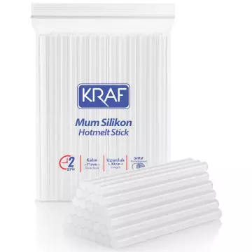 Kraf Silikon Mum Çubuk Şeffaf Kalın 11 mm x 30 cm - 1 kg