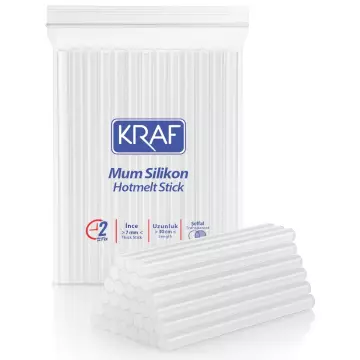 Kraf Silikon Mum Çubuk Şeffaf İnce 7 mm x 30 cm - 1 kg