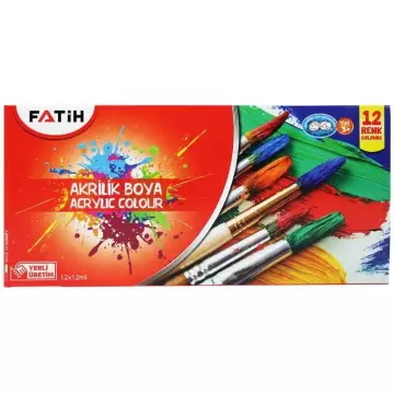 Fatih Akrilik Boya 12 ml - 12 Renk Tüp (50501)