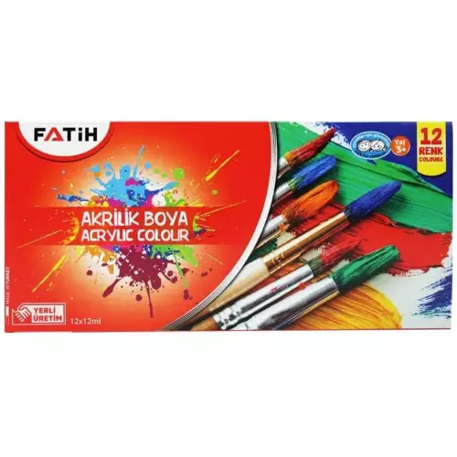 Fatih Akrilik Boya 12 ml - 12 Renk Tüp (50501)