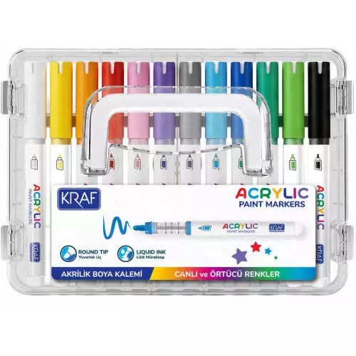 Kraf Akrilik Marker Boya Kalemi 36'lı