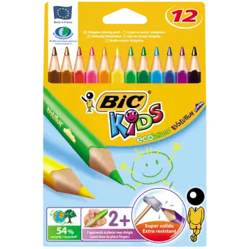 Bic Evolution Üçgen Jumbo Kuru Boya Kalemi 12'li Paket (8297356)
