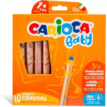 Carioca 3 in 1 Bebek Ahşap Gövdeli Jumbo Kuru Boya Kalemi 10'lu - (42818)