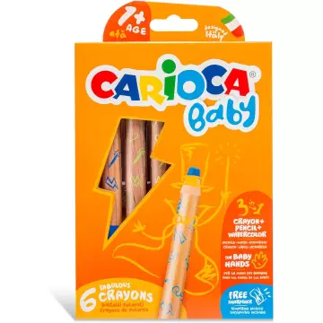 Carioca 3 in 1 Bebek Ahşap Gövdeli Jumbo Kuru Boya Kalemi 6'lı - (42817)