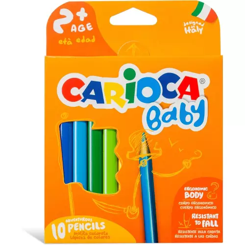 Carioca Bebek Jumbo Üçgen Kuru Boya Kalemi 10'lu - (42819)