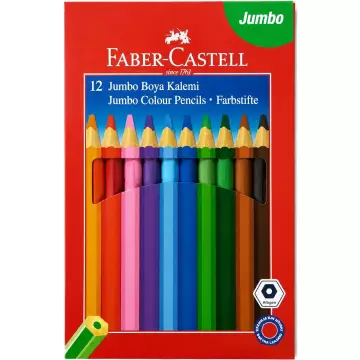 Faber Castell Jumbo Kuru Boya Tam Boy 12 Renk (951000)