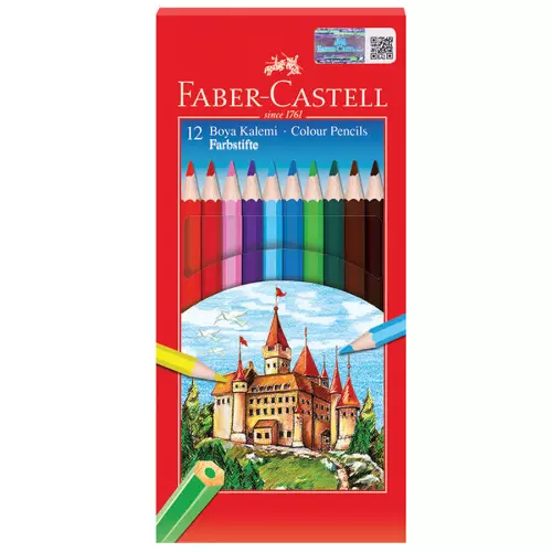Faber Castell Kuru Boya Kalemi Tam Boy 12 Renk