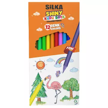 Silka Kuru Boya Kalemi 12 Renk Tam Boy
