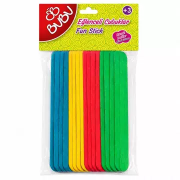 Bu-Bu Eğlenceli Çubuklar Renkler 15 x 1.8 cm - 40 Adet (HS0014)