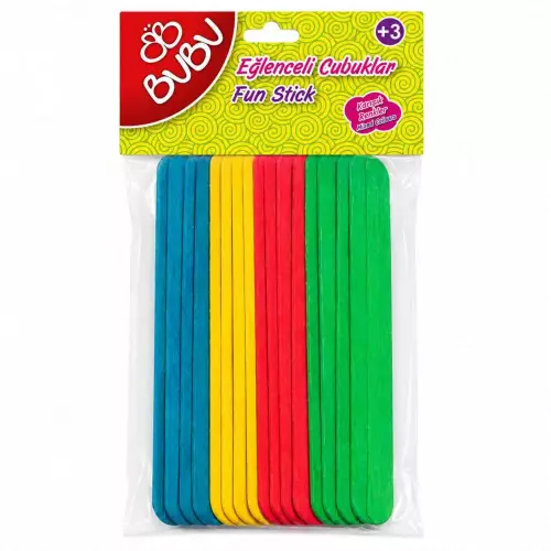 Bu-Bu Eğlenceli Çubuklar Renkler 15 x 1.8 cm - 40 Adet (HS0014)