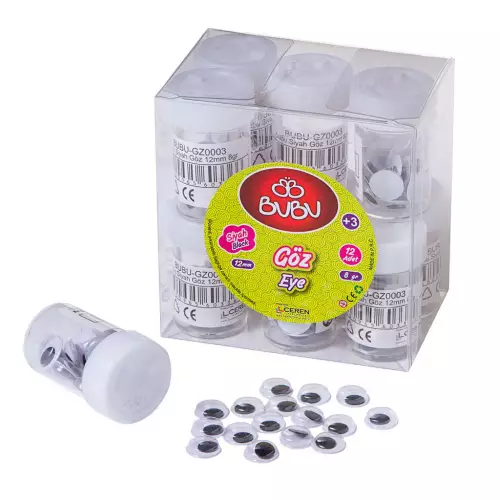 Bu-Bu Oynar Göz Siyah 12 mm 8 gr (GZ0003)