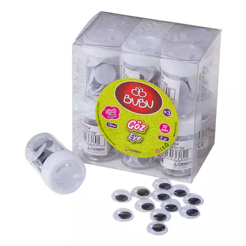 Bu-Bu Oynar Göz Siyah 15 mm 8 gr (GZ0004)