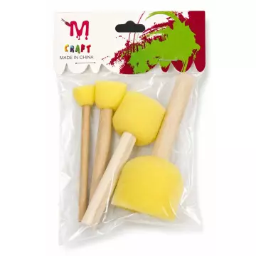 CeoArt Sünger Fırça Set Ponpon Tampon 4'lü