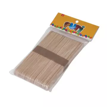 Puti 4612 Ahşap Natural Abeslang Büyük Dil Çubuğu 50'li Paket