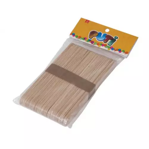 Puti 4612 Ahşap Natural Abeslang Büyük Dil Çubuğu 50'li Paket