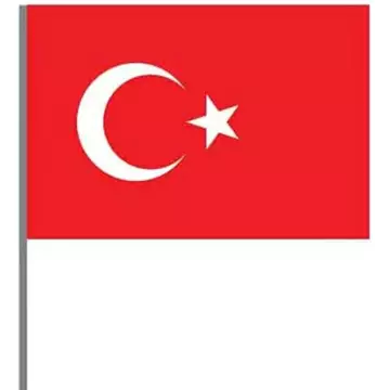 Türk Bayrağı Sopalı Alpaka Kumaş 50 cm x 75 cm