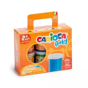 Carioca Bebek Süper Yıkanabilir Parmak Boyası 6 Renk 6x80 gr - (KO032)
