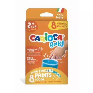 Carioca Bebek Süper Yıkanabilir Parmak Boyası 8 Renk 8x50 ml - (43174)