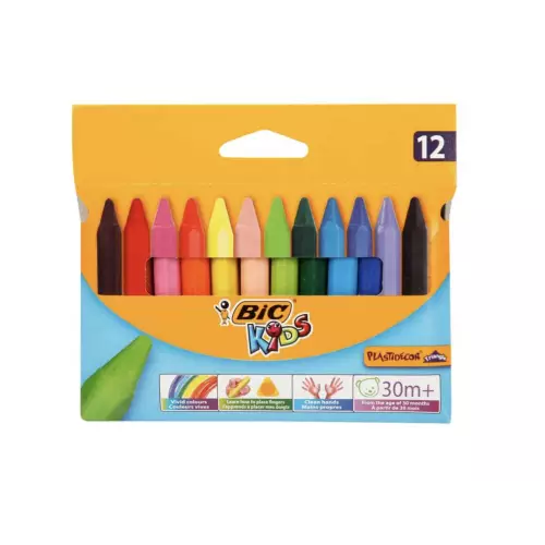 Bic Plastidecor Silinebilir Üçgen Pastel Boya 12'li Paket